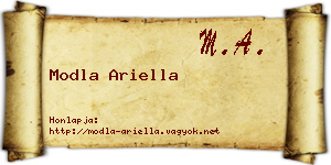 Modla Ariella névjegykártya